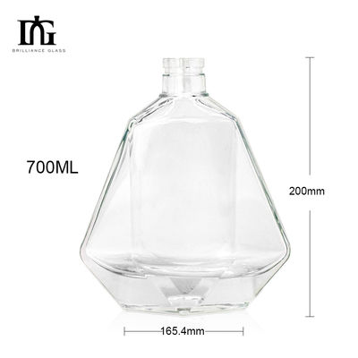 Gravierte Oberfläche 750 ml Viereckglasflasche für Getränke