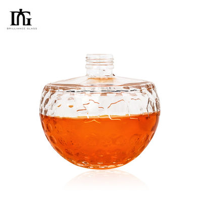 Einzigartiges Design 700 ml klare Glasflasche mit einzigartiger Schädelform und Gravur Kork