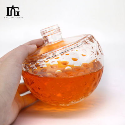 Einzigartiges Design 700 ml klare Glasflasche mit einzigartiger Schädelform und Gravur Kork