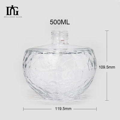 Einzigartiges Design 700 ml klare Glasflasche mit einzigartiger Schädelform und Gravur Kork