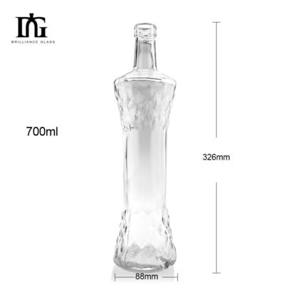 Custom Design Glas Whisky Decanter 700ml mit Korkkopf und Kreativkragen