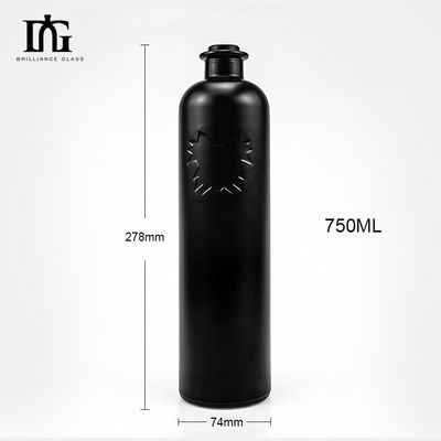 OEM/ODM akzeptabel 750 ml Wodka-Liter Glasflasche mit Metalldeckel und Korkschraubkappe