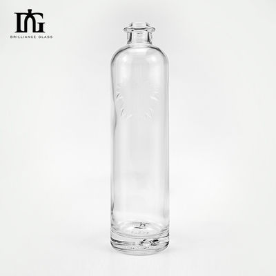 OEM/ODM akzeptabel 750 ml Wodka-Liter Glasflasche mit Metalldeckel und Korkschraubkappe