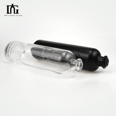 OEM/ODM akzeptabel 750 ml Wodka-Liter Glasflasche mit Metalldeckel und Korkschraubkappe