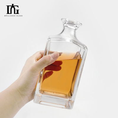 500 ml/700 ml/750 ml/1000 ml Glas Whisky Flasche mit quadratischem Design