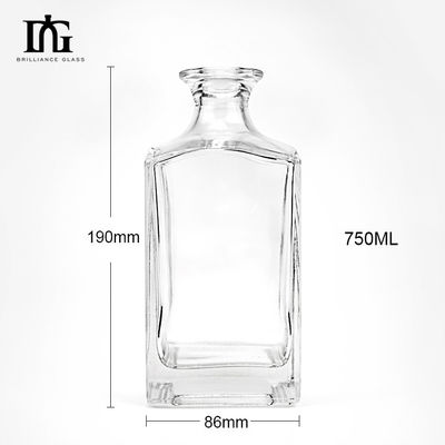 500 ml/700 ml/750 ml/1000 ml Glas Whisky Flasche mit quadratischem Design