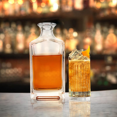 500 ml/700 ml/750 ml/1000 ml Glas Whisky Flasche mit quadratischem Design