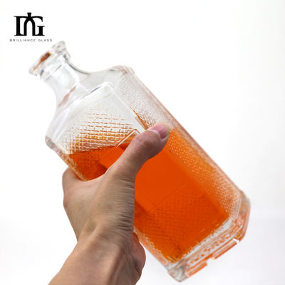 Speziell angefertigte Glasflasche mit erhöhtem Boden 700 ml Kapazität für Spirituosen Whisky Wodka Gin Tequila