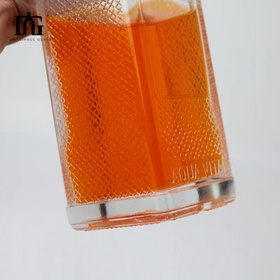 Speziell angefertigte Glasflasche mit erhöhtem Boden 700 ml Kapazität für Spirituosen Whisky Wodka Gin Tequila