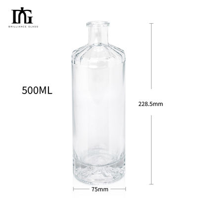 Frei verfügbare 500 ml klare Glasflaschen mit Korkkappe und dickem Boden