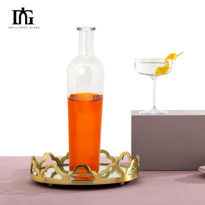 Leere Spirituosenflasche für Getränke 1750ml Glasflasche aus benutzerdefiniertem Kragenmaterial