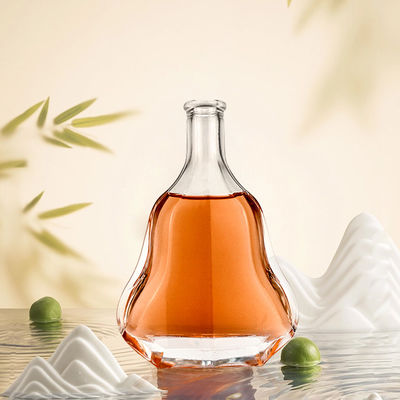 Glaskörpermaterial 500 ml Flasche mit Kork, klar, leer und speziell geformt