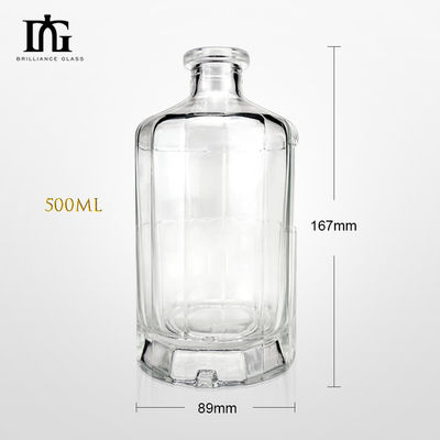 50 cl Glasflasche für Wodka Gin und Whisky OEM/ODM akzeptiert Kostenlose Proben zur Verfügung gestellt