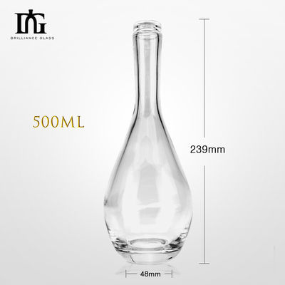 500 ml/700 ml/750 ml Ende anpassbar Schlanker Langhals Champagner Wodka Glas Weinflasche
