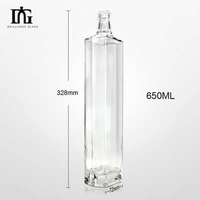 650 ml Creative Whiskey Vodka Glasflaschen mit Korken und Schraubkappe mit gravierter Oberfläche