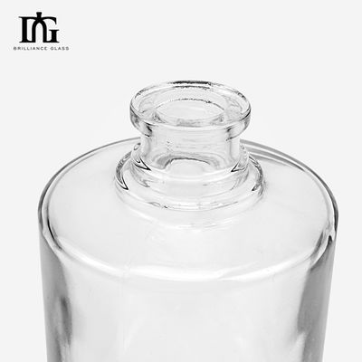 Glaskragen 500 ml Durchsichtiges Rundes Leeres Flint Glas Alkohol Wein Whisky Wodka Flasche mit versiegeltem Korkkappe