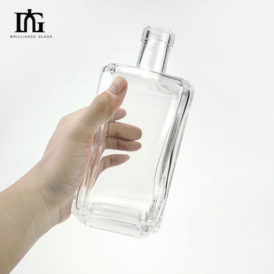 Körper Material Glas Durchsichtig 700 ml Quadratglas Alkoholflasche Wodka Whiskey Gin Flasche mit Kork