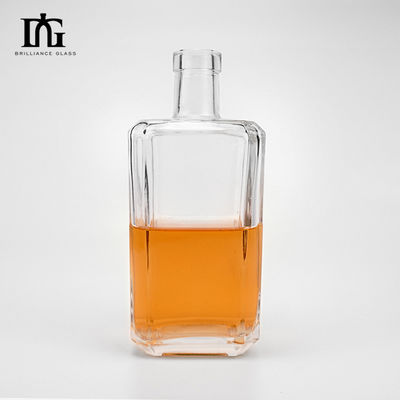 Körper Material Glas Durchsichtig 700 ml Quadratglas Alkoholflasche Wodka Whiskey Gin Flasche mit Kork