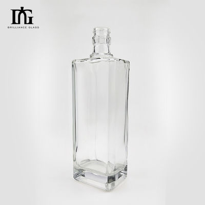 500 ml Quadratklare leere Brandy Whisky Glasflasche mit akzeptablen OEM / ODM
