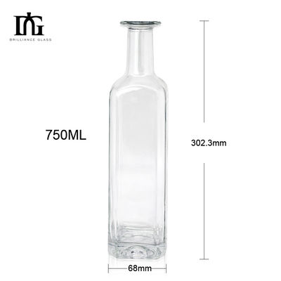 750 ml 1000 ml Whisky Rum Gin Tequila Glasflasche mit Korkkopf und elegantem Design