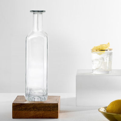 750 ml 1000 ml Whisky Rum Gin Tequila Glasflasche mit Korkkopf und elegantem Design