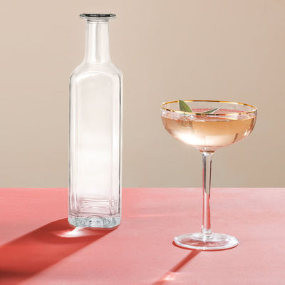 750 ml 1000 ml Whisky Rum Gin Tequila Glasflasche mit Korkkopf und elegantem Design