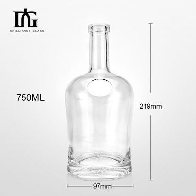 OEM/ODM Akzeptable Kristallweiße runde Weinflasche mit Kork 500 ml Kapazität