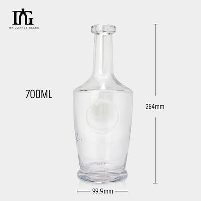 OEM/ODM Akzeptabel 750 ml Super Flint Glas leere Flasche für Whisky Gin Wodka