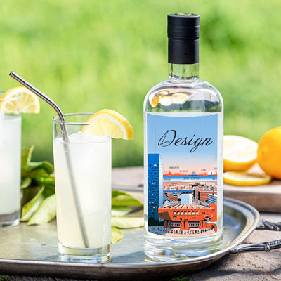 375 ml 500 ml 750 ml 1000 ml Glas Wodka Spiritus Gin Flasche mit graviertem Oberflächenhandling