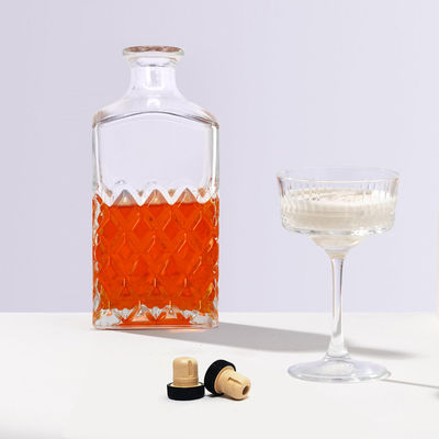 Luxusglashalsband bleifreier Kristall Whisky-Gläser Dekanzer mit Korkdichtung