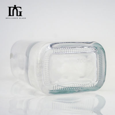 Individuelles Logo 700ml Quadratglasflasche Ideal für Whisky Brandy Gin Wodka und mehr