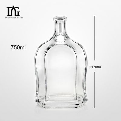 500 ml Wodka Spirit Gin Rum Glas Flasche Alkohol mit Kork-Basis Material Glas Logo akzeptabel