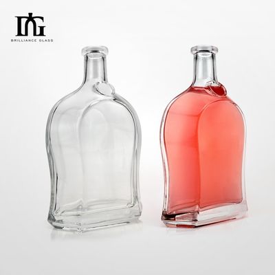 500 ml Wodka Spirit Gin Rum Glas Flasche Alkohol mit Kork-Basis Material Glas Logo akzeptabel