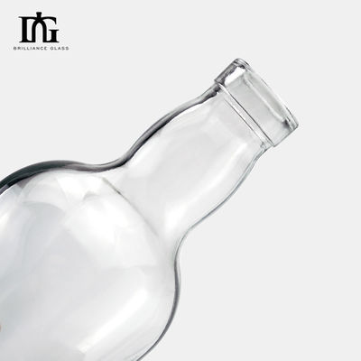 375 ml 500 ml kurze Whisky Kristallglasflasche mit Heißprägung und Elektroplattierung