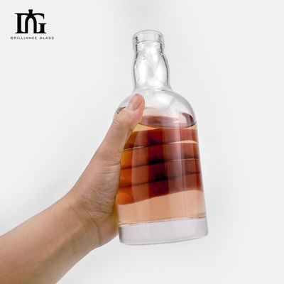 375 ml 500 ml kurze Whisky Kristallglasflasche mit Heißprägung und Elektroplattierung