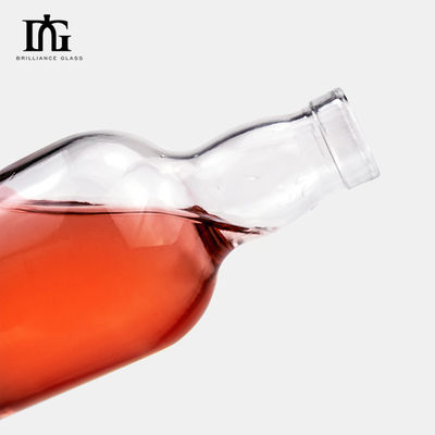 375 ml 500 ml kurze Whisky Kristallglasflasche mit Heißprägung und Elektroplattierung
