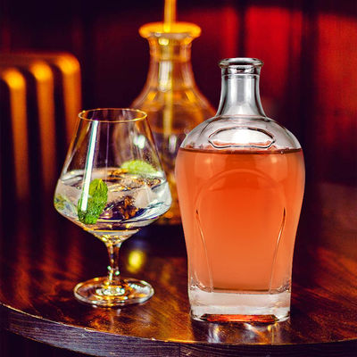 500 ml 700 ml 750 ml klares leeres Wodka Likor Gin Rum Tequila Whisky Whisky Glasflasche mit Korken