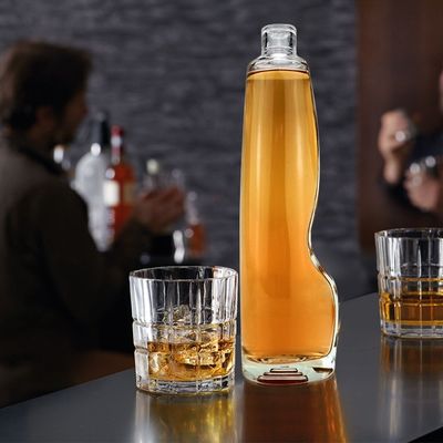 Akzeptables Kundenlogo Glasflasche für Alkohol Wodka Tequila Gin Versiegelter Korkkappe