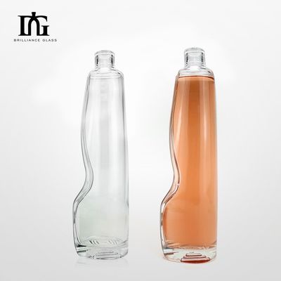 Akzeptables Kundenlogo Glasflasche für Alkohol Wodka Tequila Gin Versiegelter Korkkappe