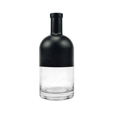 750 ml eigene Flasche aus schwarzem Matte Glas, ideal für Champagner und Rotwein