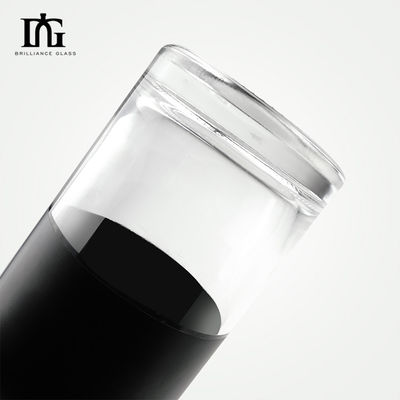 750 ml eigene Flasche aus schwarzem Matte Glas, ideal für Champagner und Rotwein