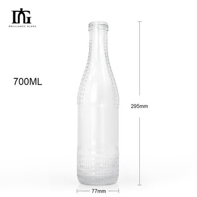 Akzeptables Kundenlogo Glasflasche Runde Form Gravur 500ml 700ml Weinflasche