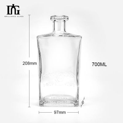 OEM/ODM Akzeptable Fancy 500ml Quadrat Glas Flasche für Eiswein