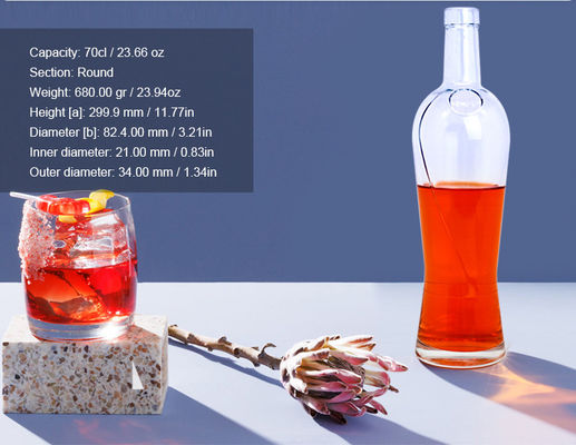 Kohlensäurehaltige Getränke Super Flint Custom Spirituosen Glasflasche mit Kork 500ml Kapazität