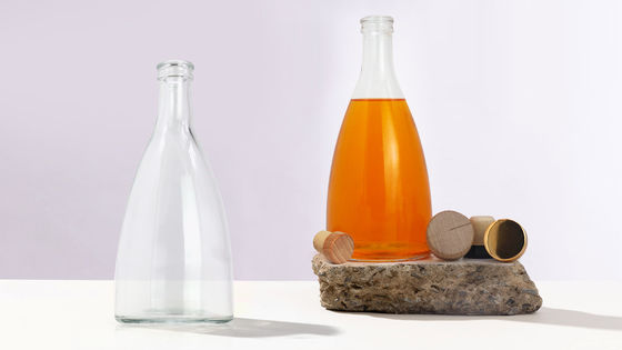 Glasflaschen für Wodka Whisky Rum Gin Brandy Niedrige MOQ 375ml 500ml 700ml 750ml