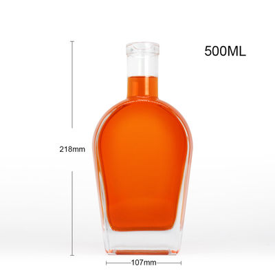 Whisky Liquor Gin Rum Wodka Glasflasche mit Glaskork 450ml 700ml 750ml Kragenmaterial