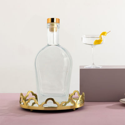 Whisky Liquor Gin Rum Wodka Glasflasche mit Glaskork 450ml 700ml 750ml Kragenmaterial