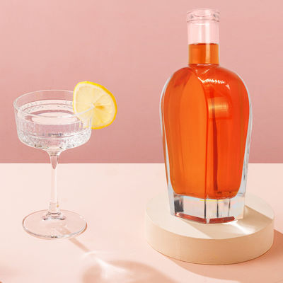 Whisky Liquor Gin Rum Wodka Glasflasche mit Glaskork 450ml 700ml 750ml Kragenmaterial
