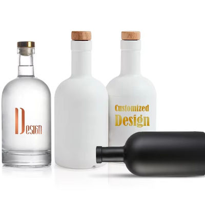 500 ml leere runde Flasche für Wodka Whisky Gin Tequila Brandy Rum Basismaterial Glas