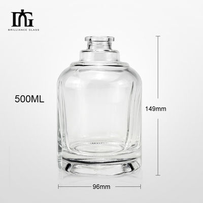 25OZ Runde Spirituosenflasche mit gerader Platte und einem Finger Pistole Griff Griff aus Glas